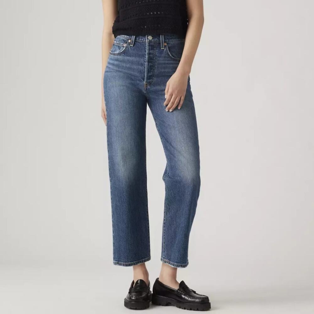 Levi's Ribcage Straight Ankle Denim High Rise Jeans Blue 23 NWT - Picture 3 of 14